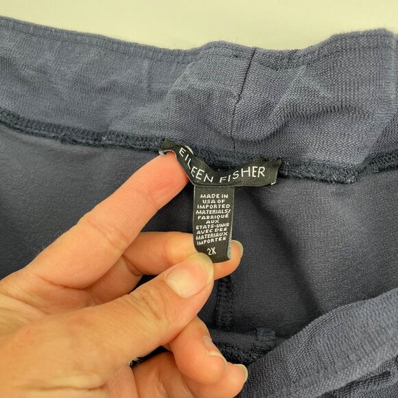 Eileen Fisher Blue Pull On Lounge Pants Womens Plus Size 2X Elastic Waist Casual - Picture 4 of 8